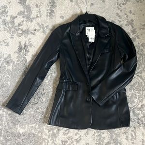 Abercrombie brand new with tags vegan leather blazer in size S